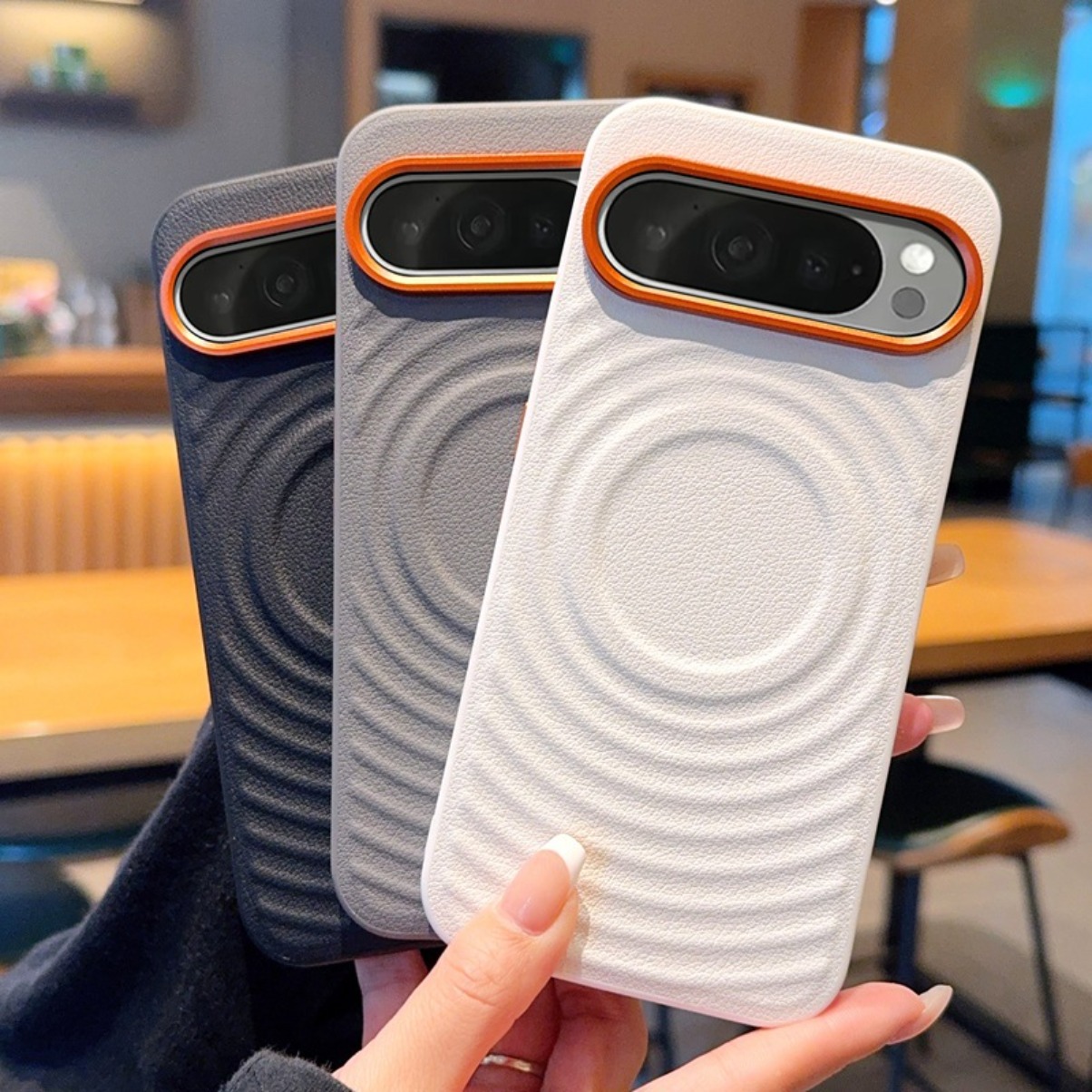Camera Leather Case - Luxury Wave Texture Leather Case For