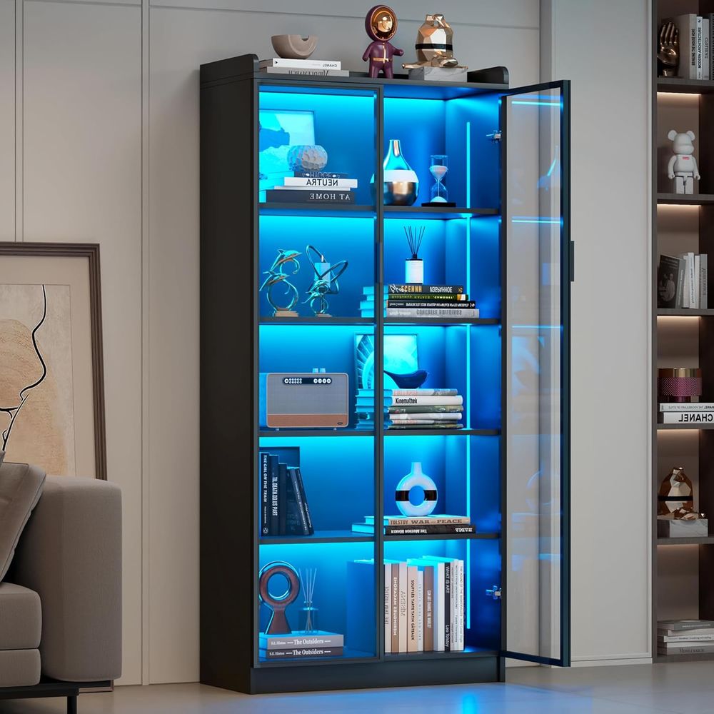 Collectible Collection - 65 Glass Curio Cabinet with 5-Tier