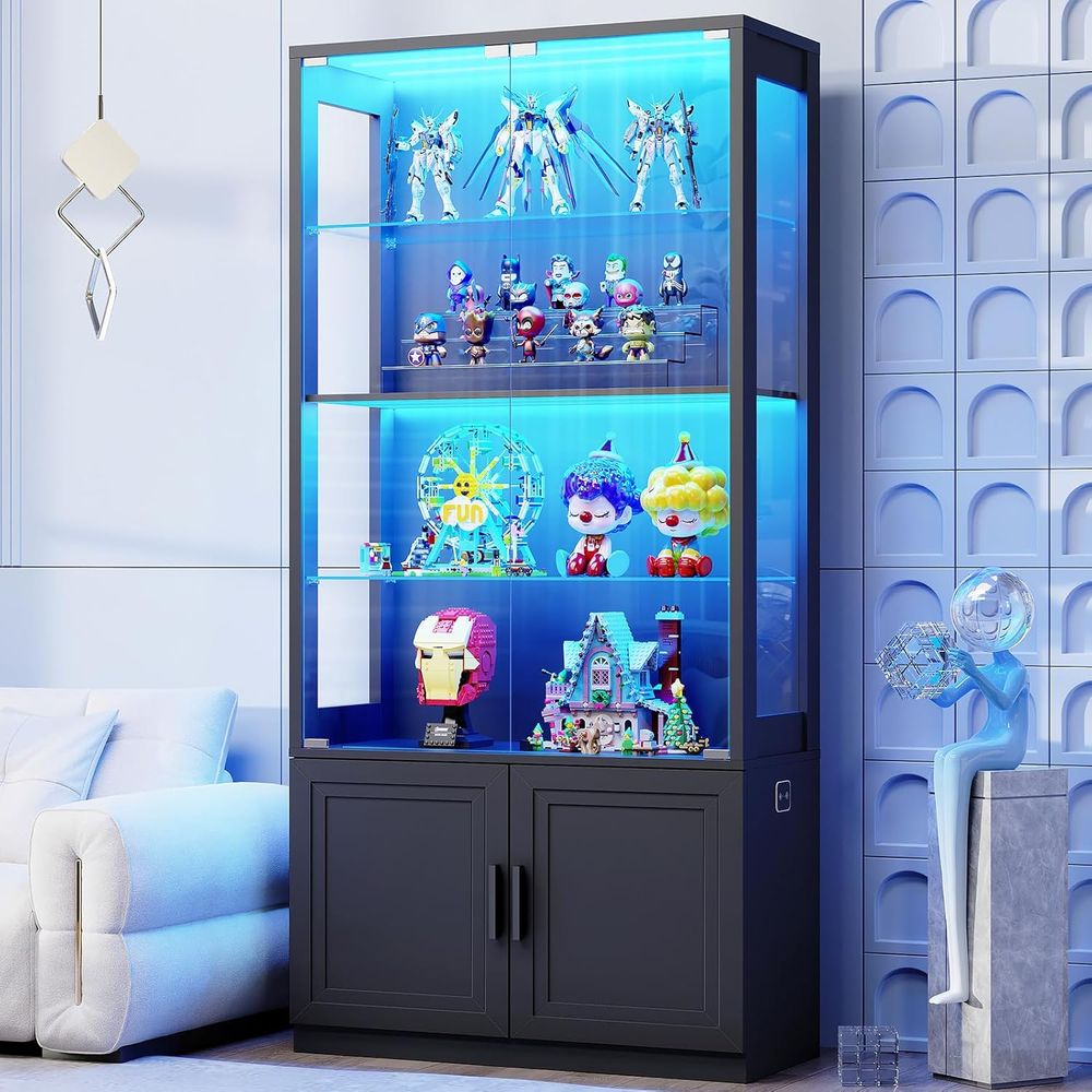 Collectible Collection - 67 4-Tier Glass Display Cabinet with
