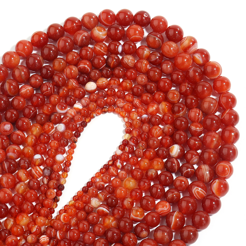 Vintage Collectibles For Sale - 1 Strand Red Striped Agate Natural
