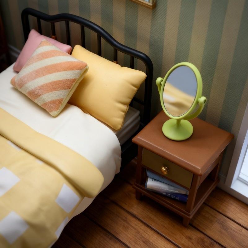 Vintage Toy Collector - 1Pcs Miniature Retro Mirror Dressing Table