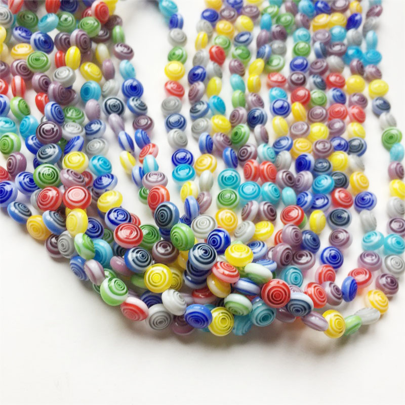 Vintage Collectible Marbles - Ped Circles Flower Murano Millefiori 6MM
