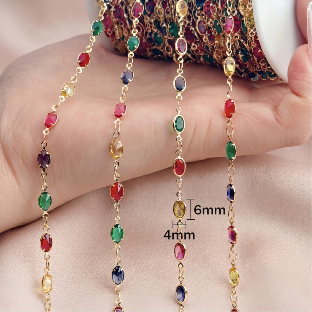 1meter Colorful Crystal Chain  – Vintage Collectibles For Sale recenzja i cena
