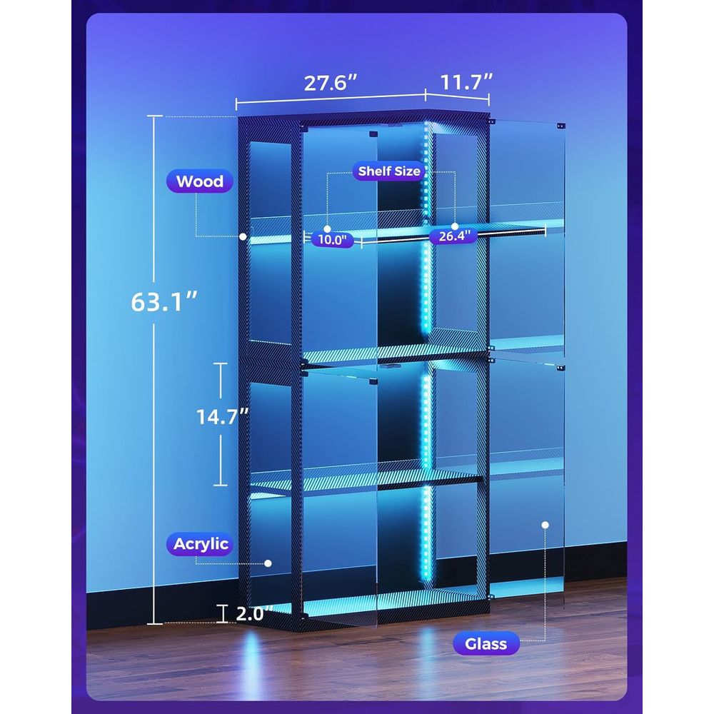 4-Tier Glass Display Cabinet w – Collectible Collection recenzja i cena