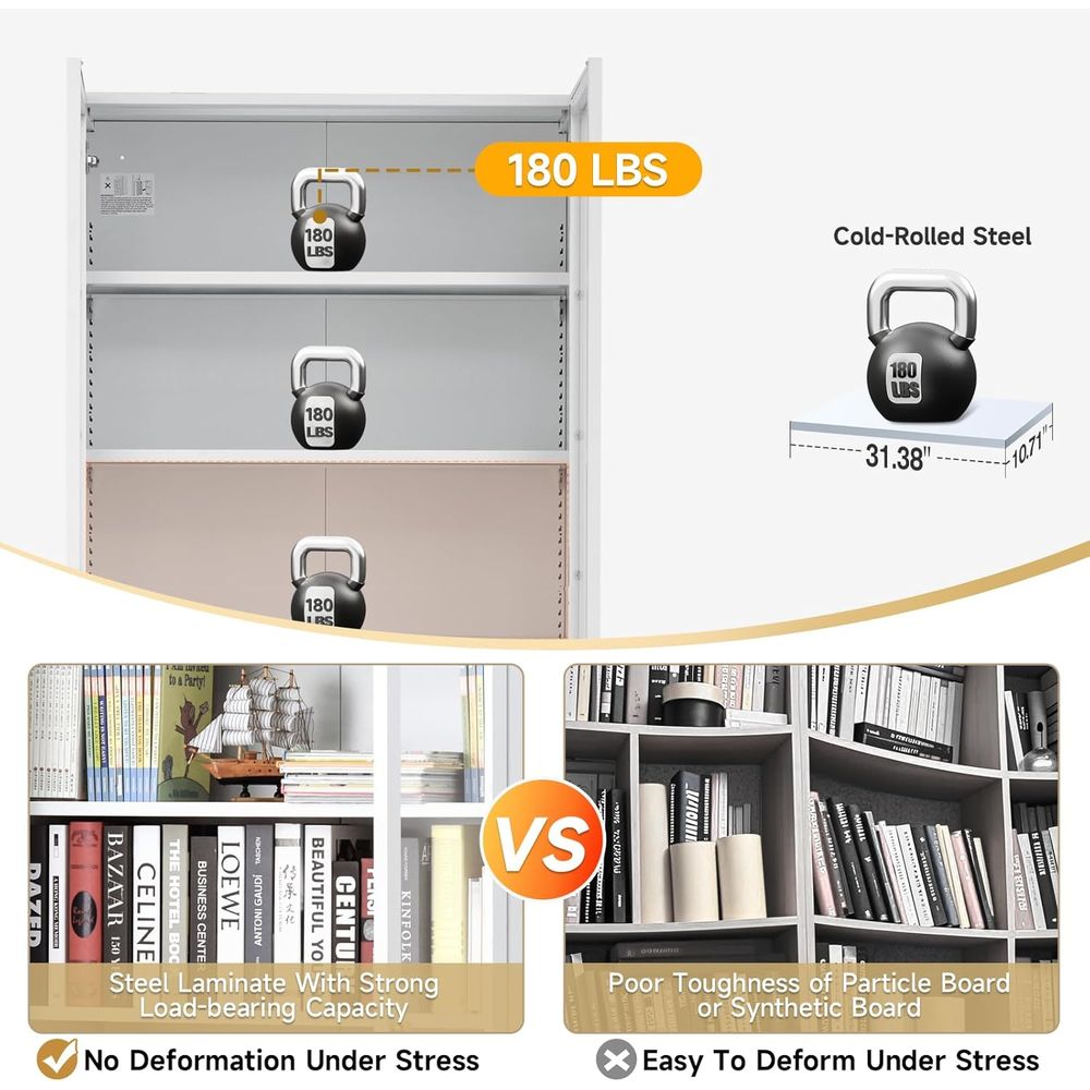 70.87 Tall Metal Bookshelf, 5- – Collectible Collection recenzja i cena