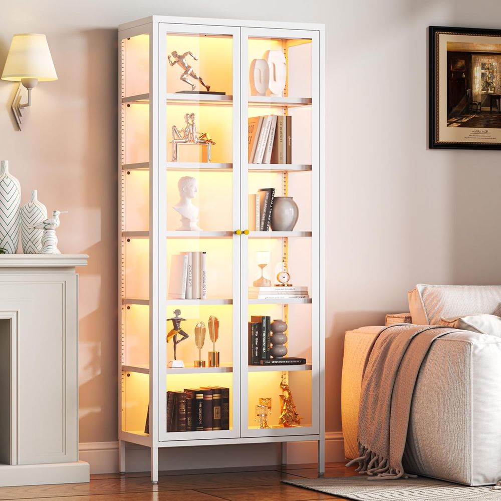 67 6-Tier Glass Curio Cabinet  – Collectible Collection recenzja i cena