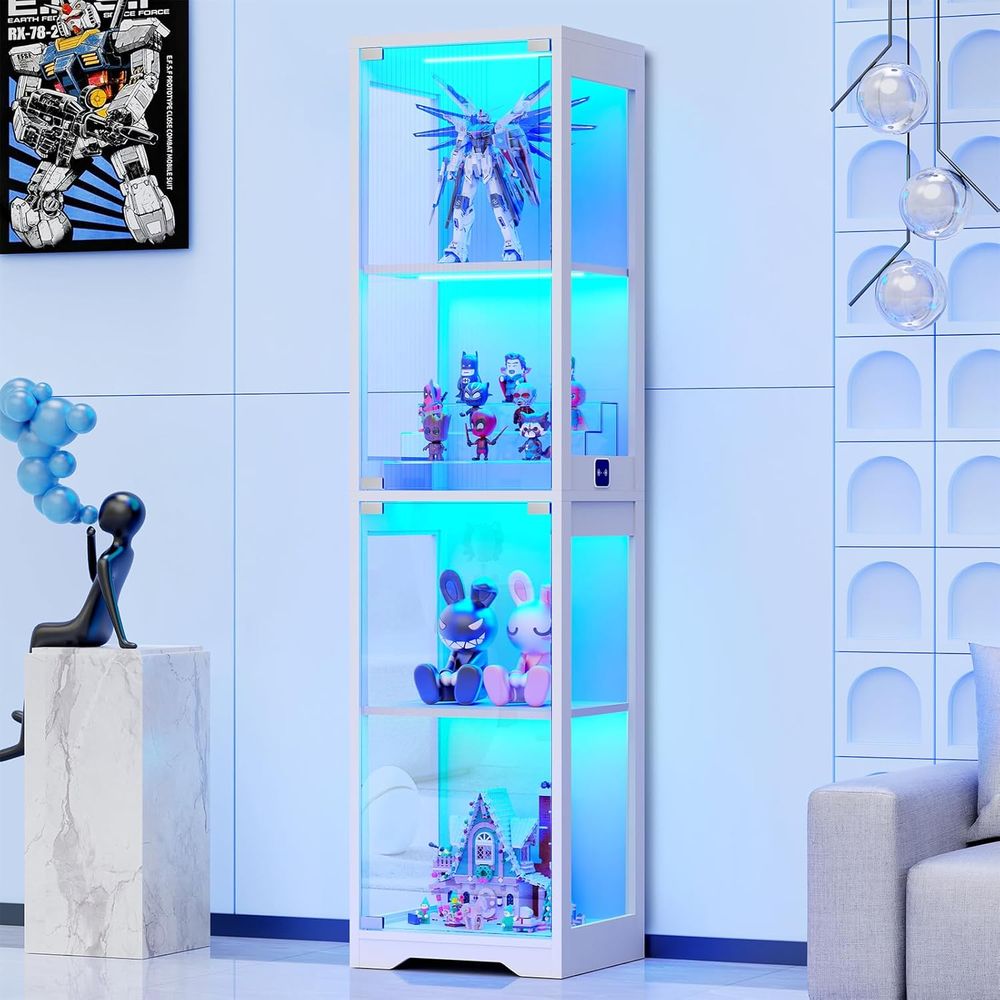 4-Tier White Glass Display Cab – Collectible Collection recenzja i cena