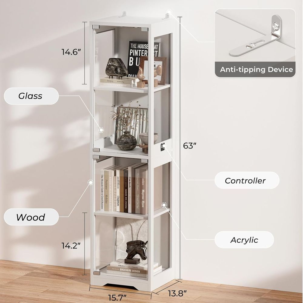 4-Tier White Glass Display Cab – Collectible Collection recenzja i cena
