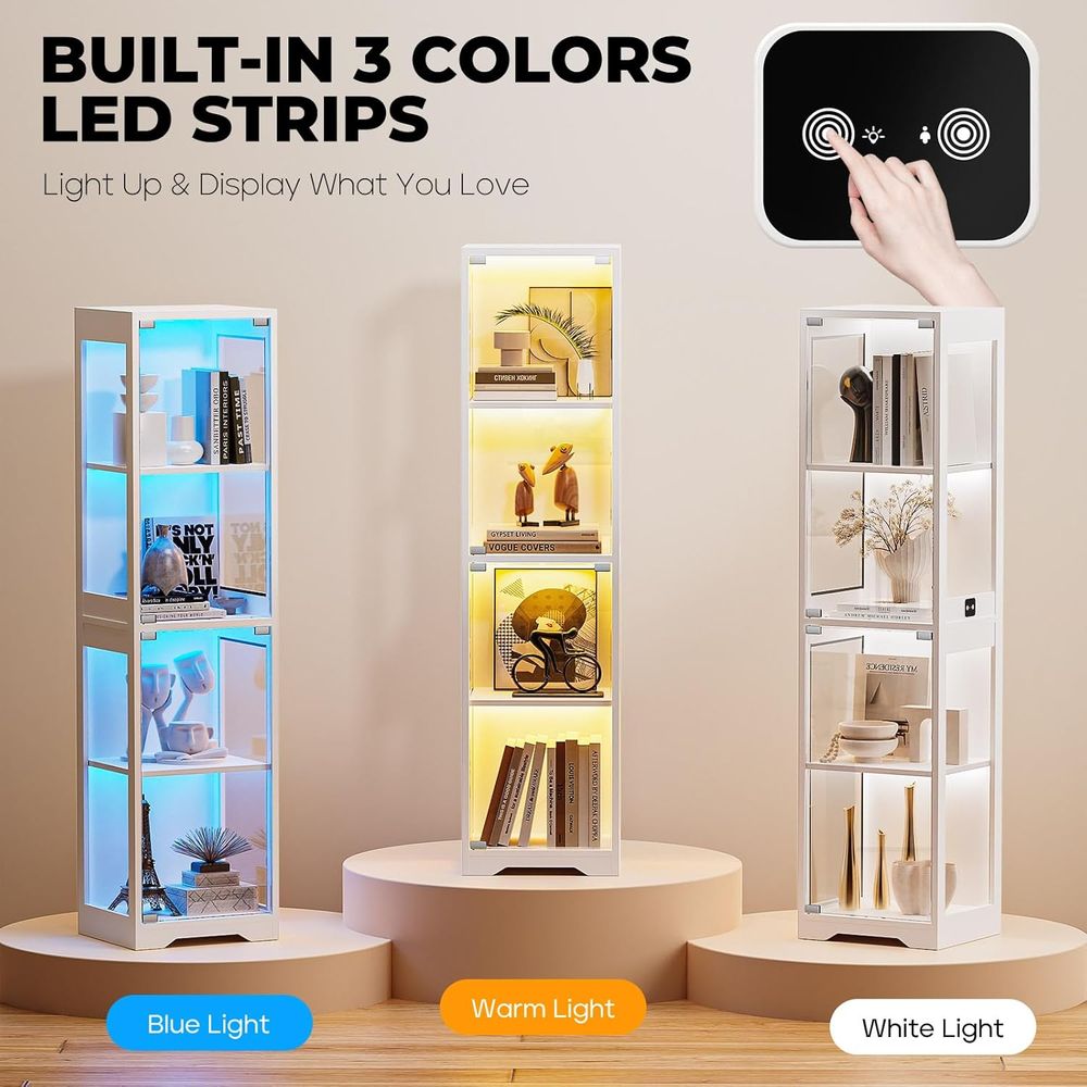 4-Tier White Glass Display Cab – Collectible Collection recenzja i cena