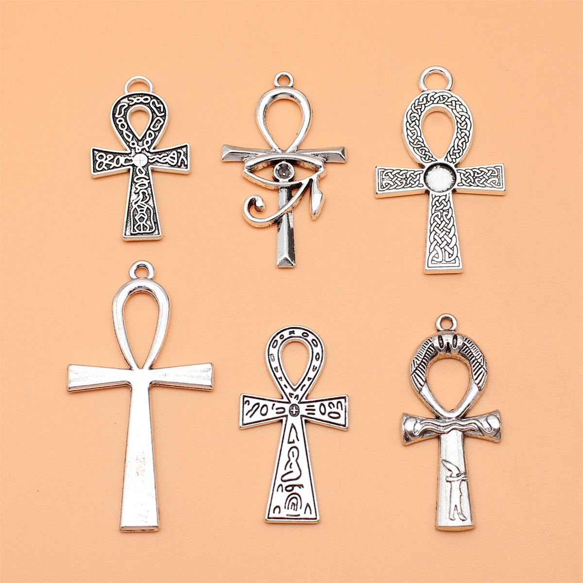 6pcs Antique Silver Color Key  – Vintage Collectible Jewelry recenzja i cena