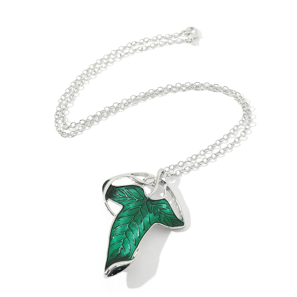 Vintage Green Leaf Pendant Nec – Vintage Items recenzja i cena