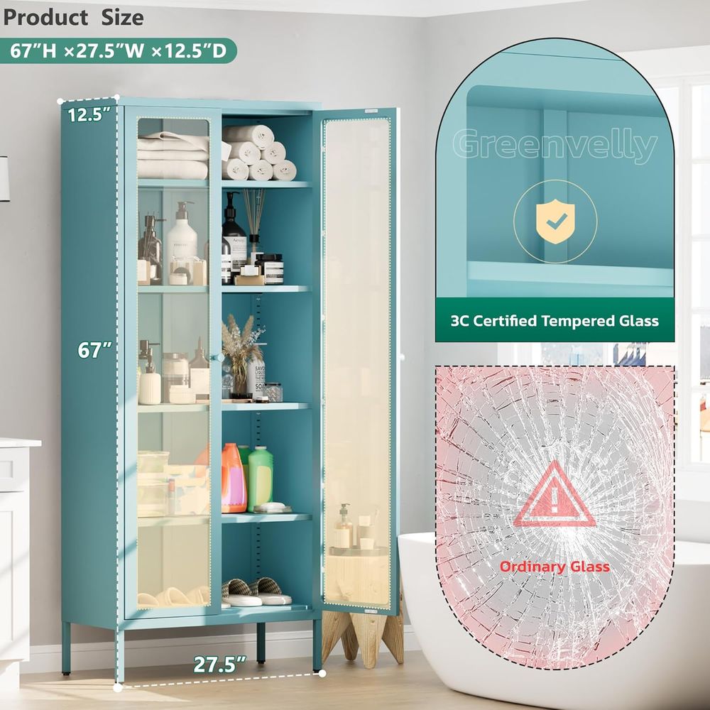 Tall Glass Display Cabinet for – Collectible Collection recenzja i cena