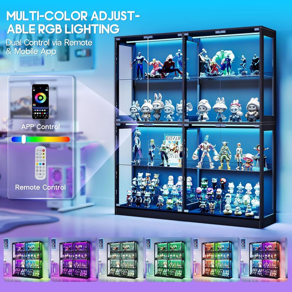 4-Tier LED-Lit Glass Shelf Cab – Collectible Collection recenzja i cena