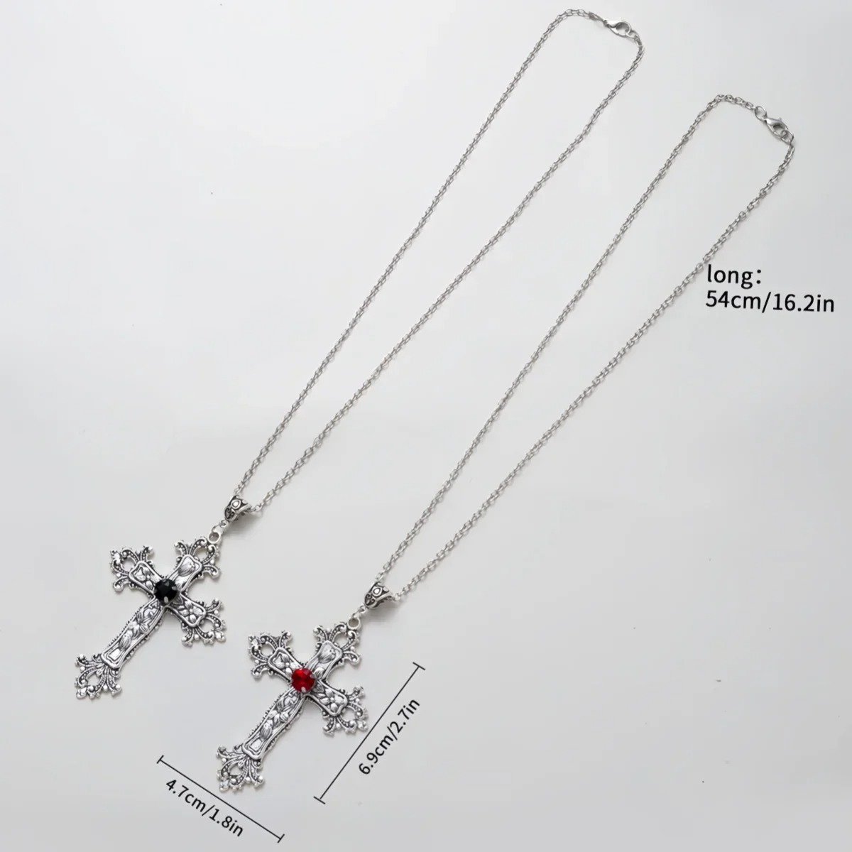 Punk Crystal Big Cross Pendant – Vintage Collectible Jewelry recenzja i cena