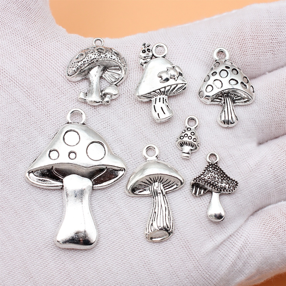 7pcs Antique Silver Color Mush – Vintage Collectible Jewelry recenzja i cena