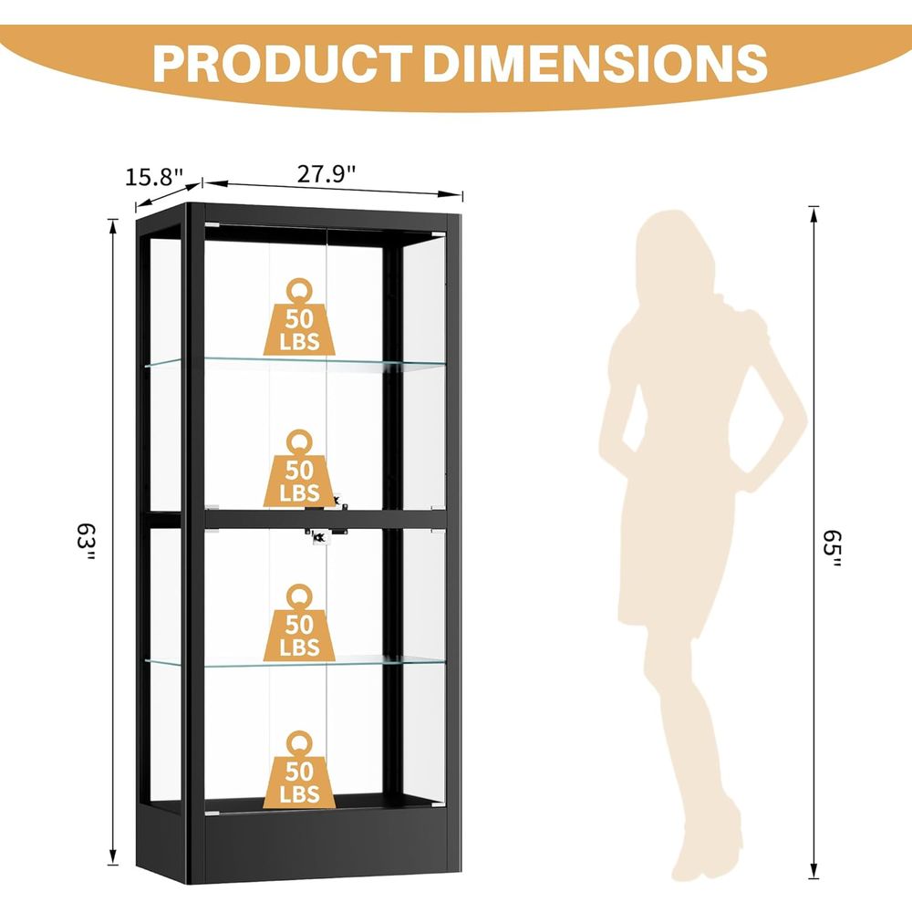 4-Sided Lockable Glass Display – Collectible Collection recenzja i cena