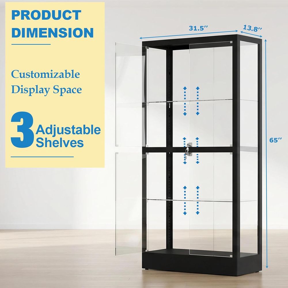 65 H 4-Tier Glass Display Cabi – Collectible Collection recenzja i cena