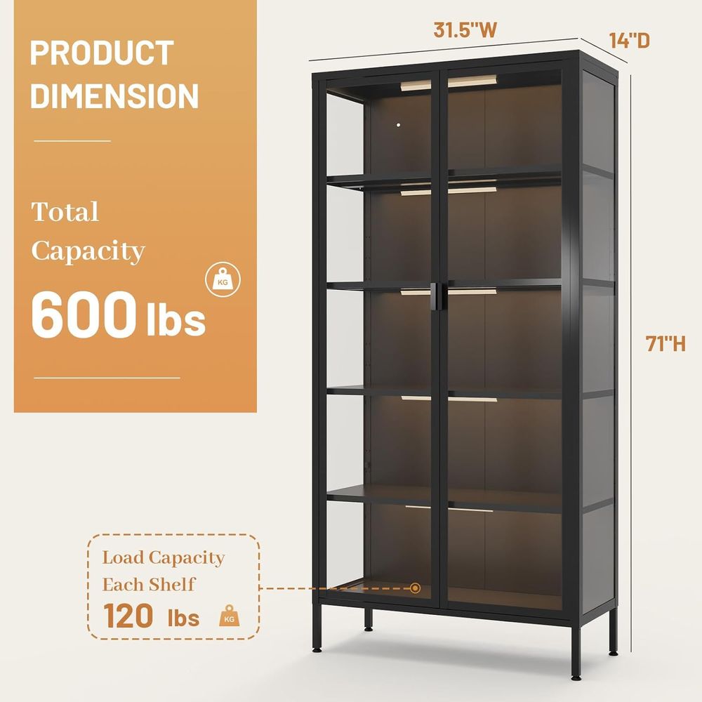 71-Inch Tall Glass Display Cab – Collectible Collection recenzja i cena