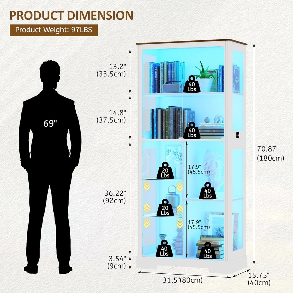 7-Tier Glass Display Cabinet w – Collectible Collection recenzja i cena