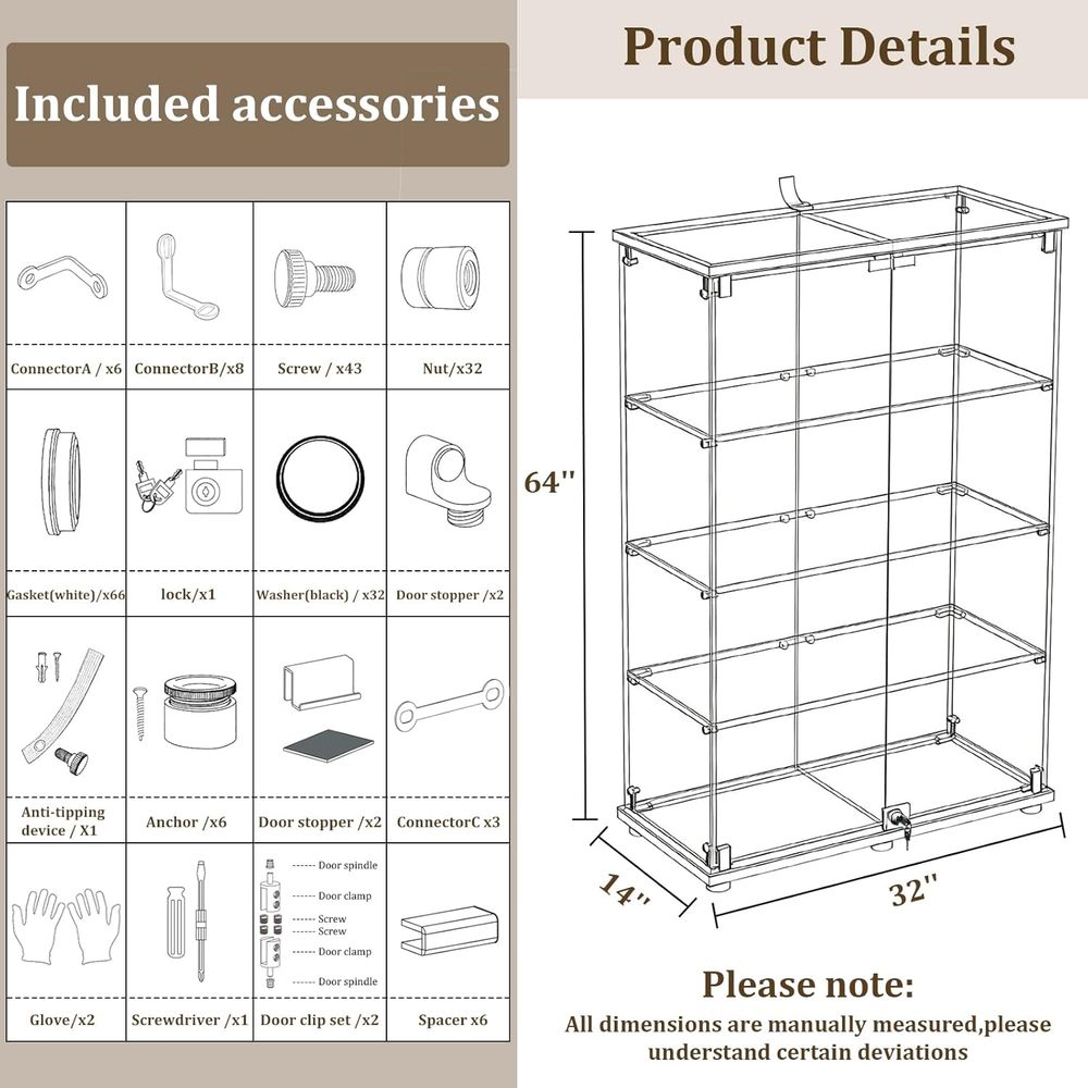 4-Tier Tempered Glass Curio Ca – Collectible Collection recenzja i cena