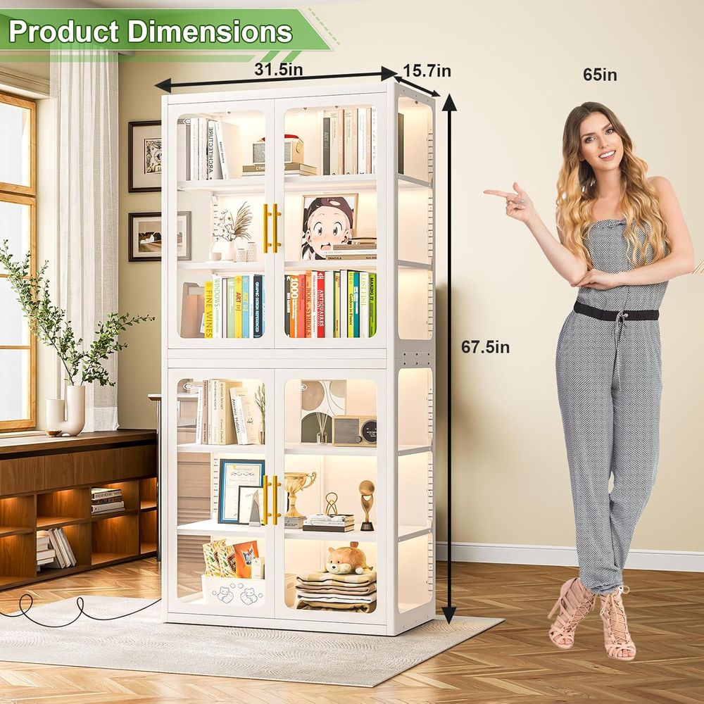 68 White Glass Display Cabinet – Collectible Collection recenzja i cena