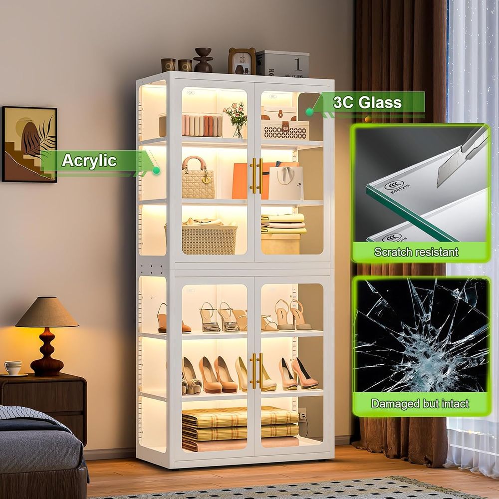 68 White Glass Display Cabinet – Collectible Collection recenzja i cena